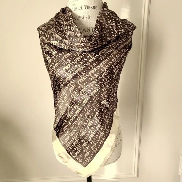 New J.Mico Sancho Paris Square scarf sz.37×37in. print letters - Picture 1 of 7